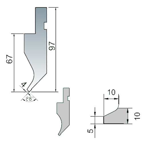 88 degree right angle upper punch-2d