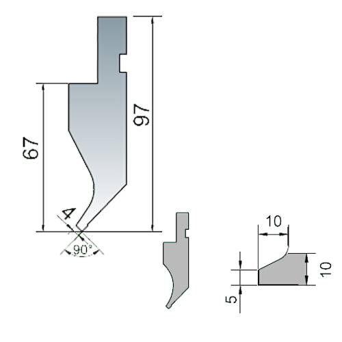 90 degree right angle upper punch-2d