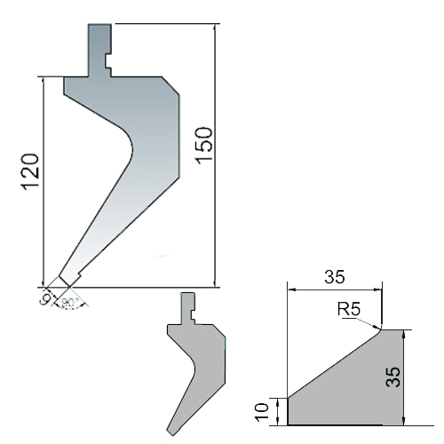 90 degree right angle upper punch-3d