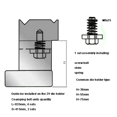 2V screw bolt type die holder